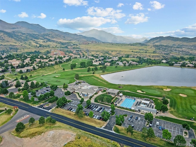 15876 Double Eagle Dr, Morrison, CO 80465 - aerial view of property and surrounding area featuring a water and mountain view and a golf course
