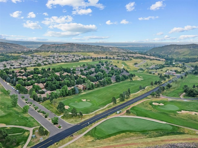 15876 Double Eagle Dr, Morrison, CO 80465 - aerial overview of property's location with a mountainous background and a local golf course