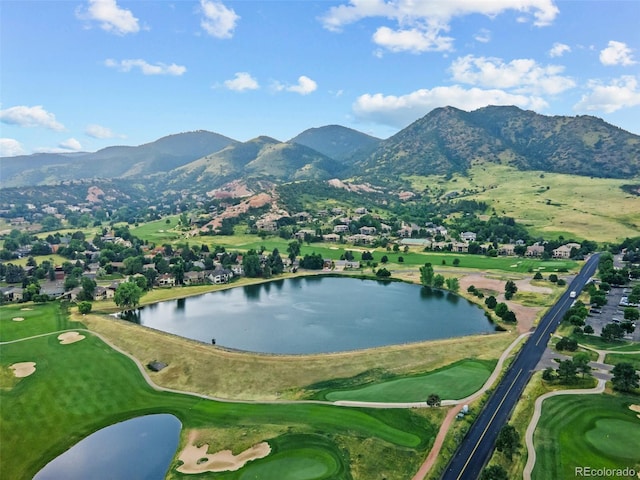15876 Double Eagle Dr, Morrison, CO 80465 - aerial overview of property's location featuring a water and mountain view and a golf club