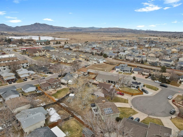 bird's eye view featuring a mountain view