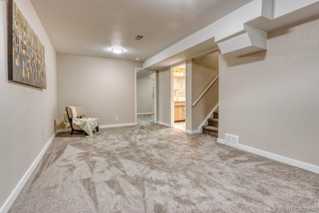 10420 Marion St, Northglenn, CO 80233 - unfurnished room with stairway, carpet, and baseboards