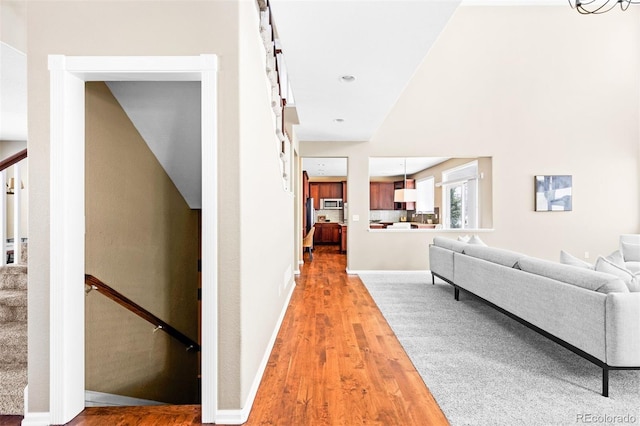 hallway featuring light wood-type flooring