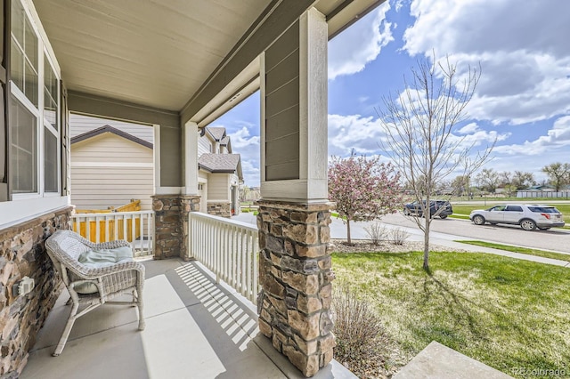 balcony with covered porch