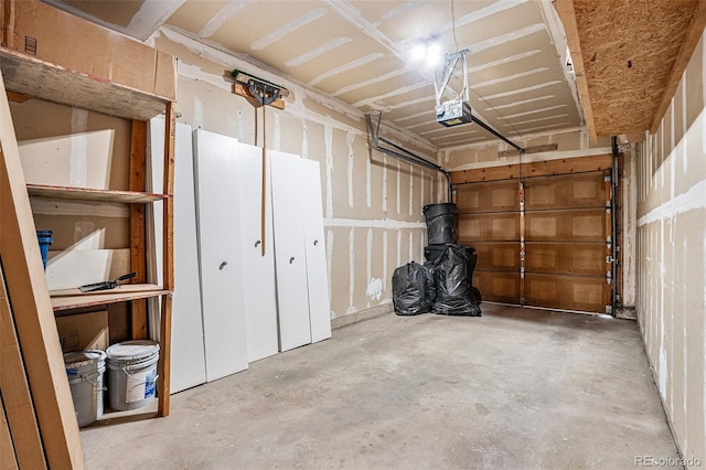 garage featuring a garage door opener