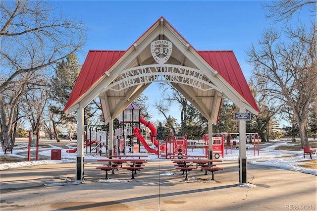 view of property's community featuring a playground