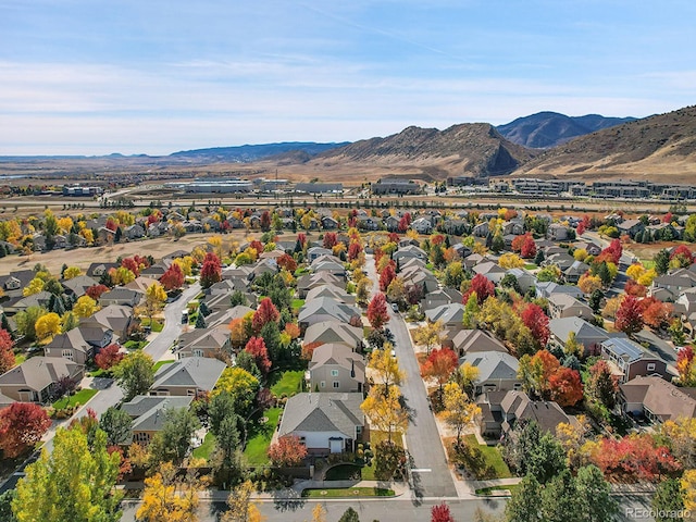 aerial view with a mountain view