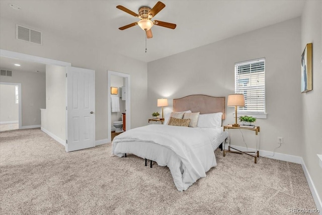 3372 Central Park Blvd, Denver, CO 80238 - bedroom featuring carpet flooring, baseboards, ensuite bath, and a ceiling fan