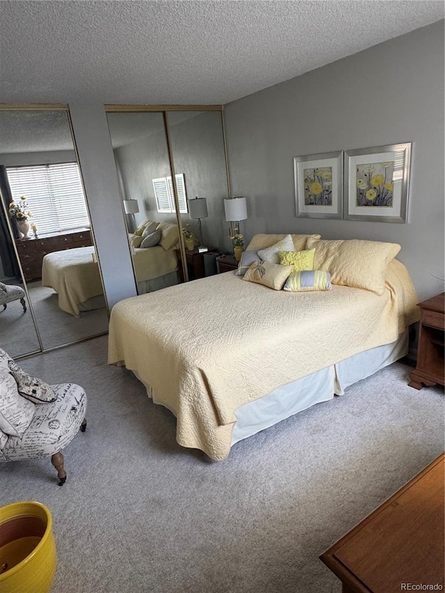 12534 E Pacific Cir Unit A, Aurora, CO 80014 - carpeted bedroom featuring two closets and a textured ceiling