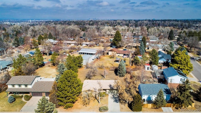 drone / aerial view with a residential view