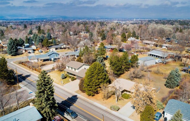 bird's eye view with a residential view