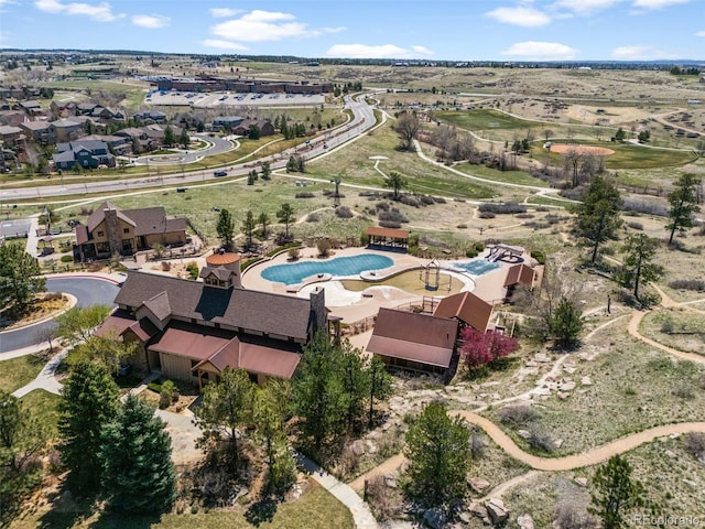 bird's eye view of a pool