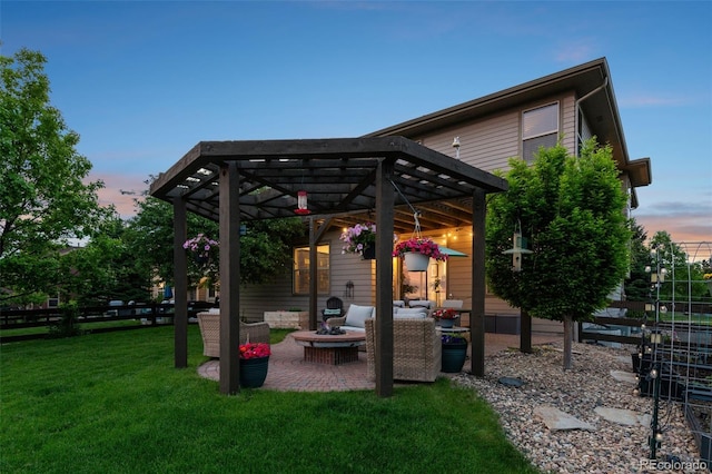 12119 S Wanderlust Way, Parker, CO 80138 - view of patio with an outdoor hangout area and a pergola
