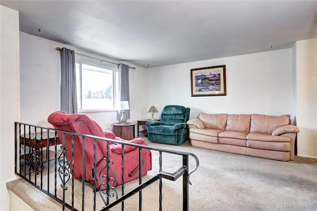 view of carpeted living area