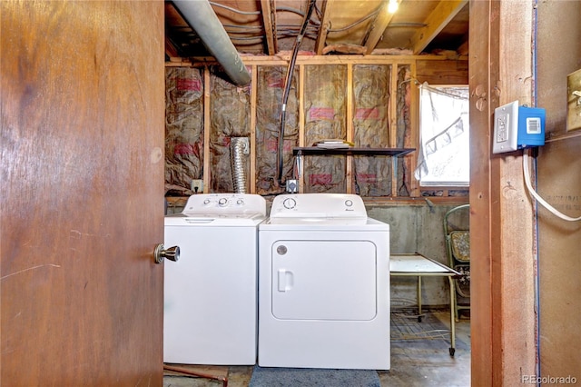 laundry area with washer and dryer and laundry area