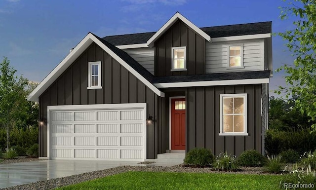 view of front of home with a garage