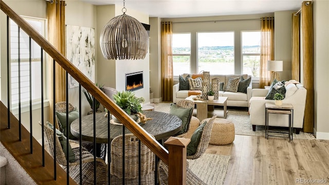 living room featuring hardwood / wood-style floors