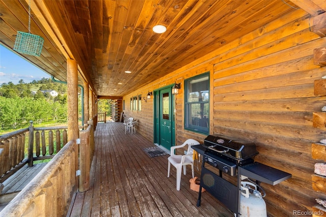 3980 County Rd 71, Guffey, CO 80820 - wooden terrace with area for grilling