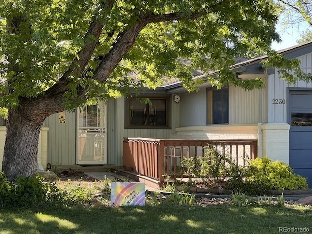 exterior space with an attached garage