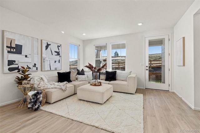 living room featuring light hardwood / wood-style floors