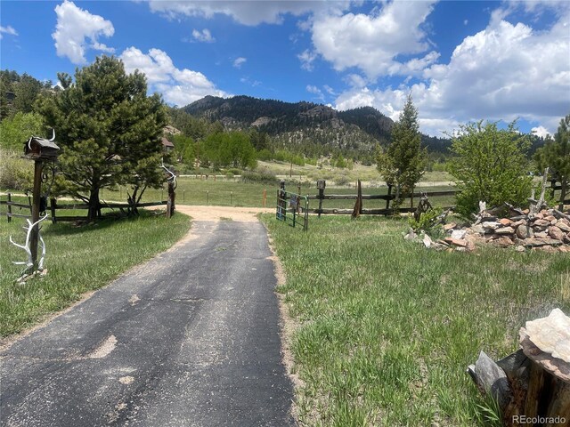 60 Pawnee Path, Lake George, CO 80827 - view of asphalt driveway with a mountain view and a view of rural / pastoral area