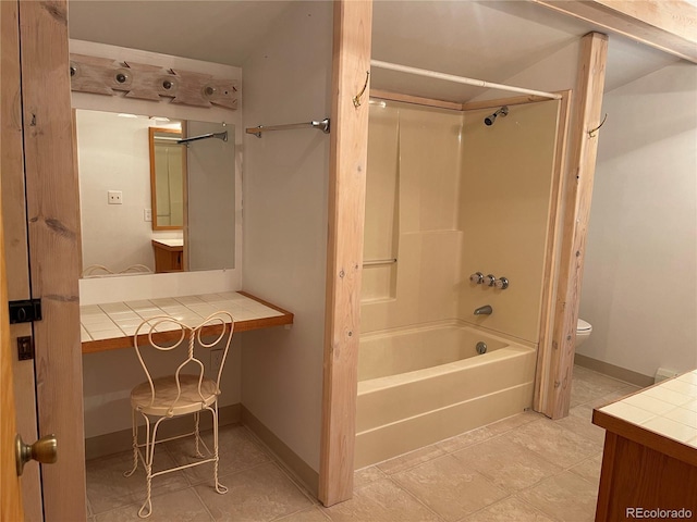 60 Pawnee Path, Lake George, CO 80827 - full bath featuring vanity, washtub / shower combination, and tile patterned flooring