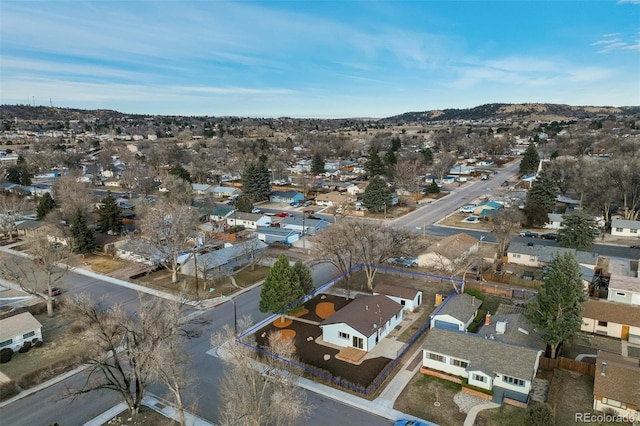 bird's eye view with a residential view