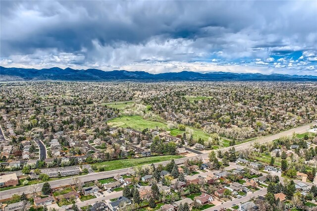 bird's eye view with a mountain view and a residential view