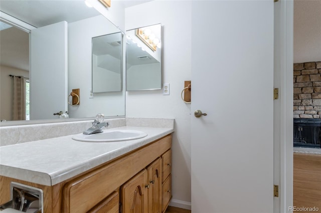 8463 Everett Way Unit B, Arvada, CO 80005 - bathroom with vanity and wood finished floors