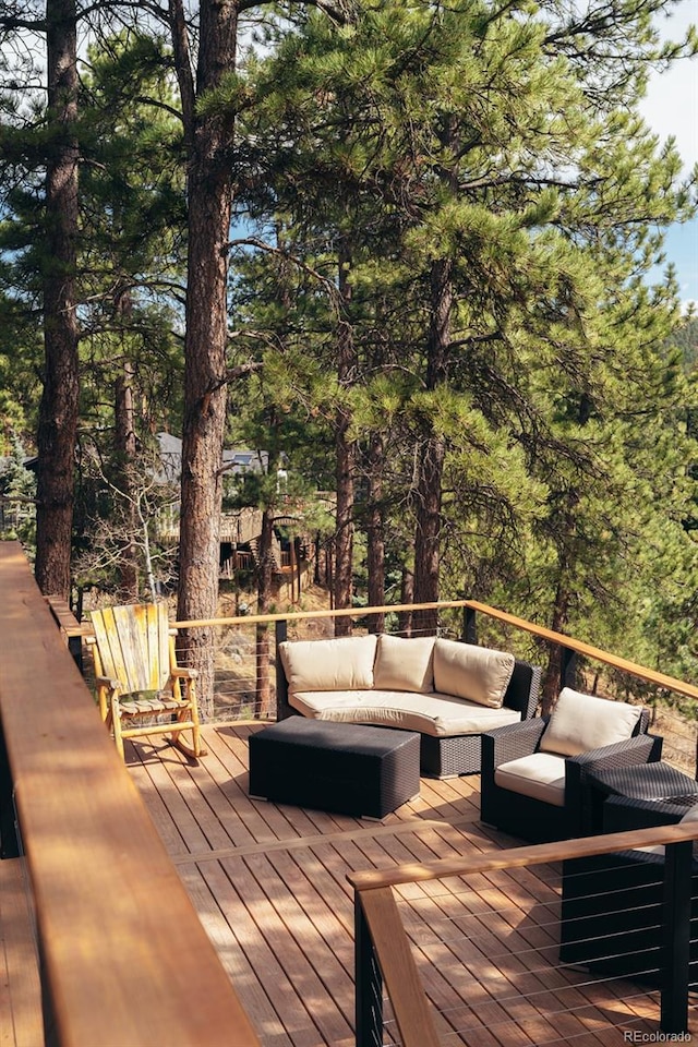 30938 Niakwa Rd, Evergreen, CO 80439 - deck featuring an outdoor hangout area