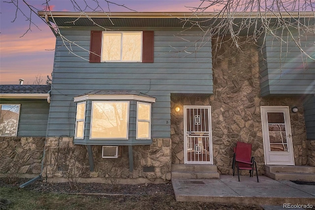 view of front of property with a patio area