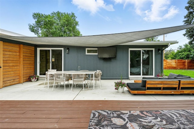 1440 S Clermont St, Denver, CO 80222 - wooden terrace with outdoor dining space