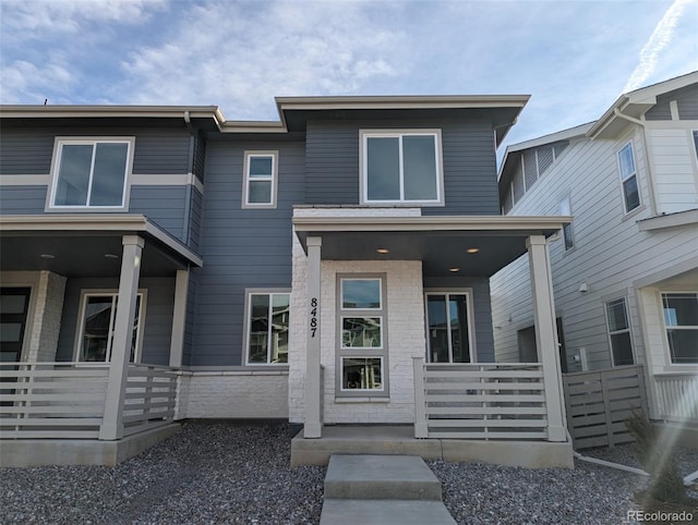 view of front of house with covered porch