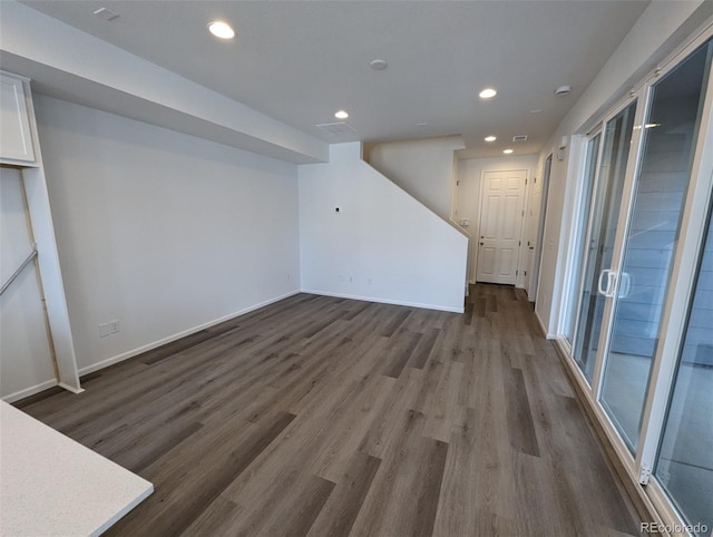 interior space featuring dark hardwood / wood-style flooring