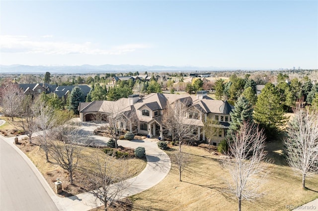 aerial view with a residential view