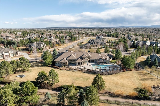 aerial view featuring a residential view