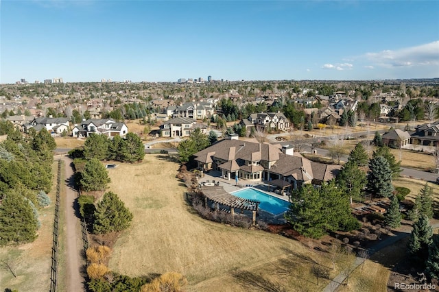 drone / aerial view featuring a residential view
