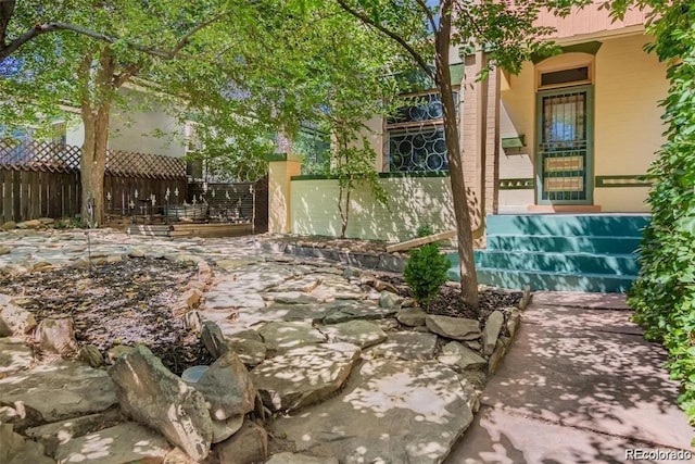 view of patio with fence