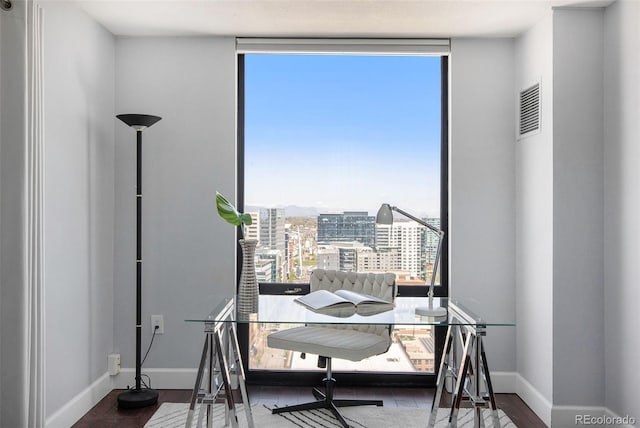 1625 Larimer St Unit 2601, Denver, CO 80202 - home office featuring wood finished floors and a city view