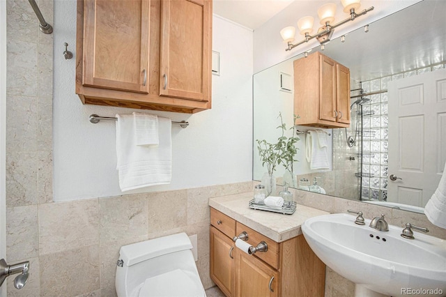 1625 Larimer St Unit 2601, Denver, CO 80202 - full bathroom with tile walls and a tile shower
