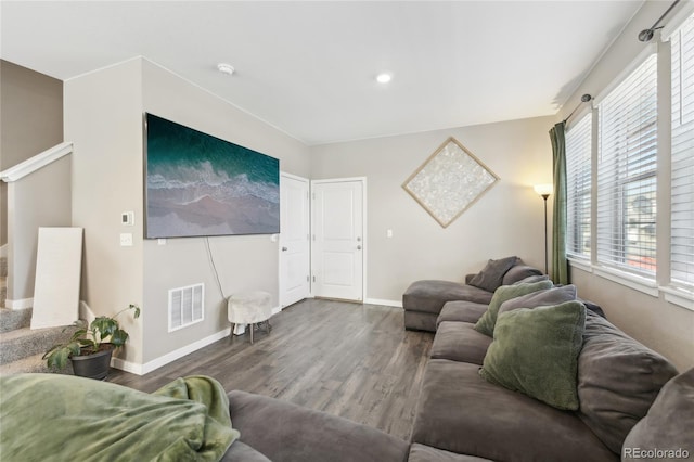 living room featuring hardwood / wood-style floors