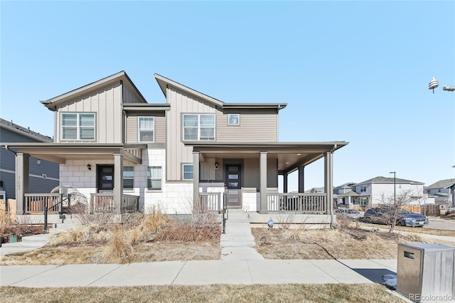 view of front of home with covered porch