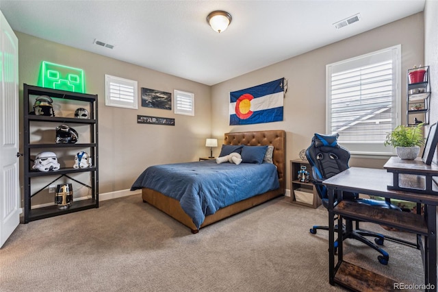 4937 Hogback Ridge Rd, Morrison, CO 80465 - bedroom with baseboards, visible vents, and carpet