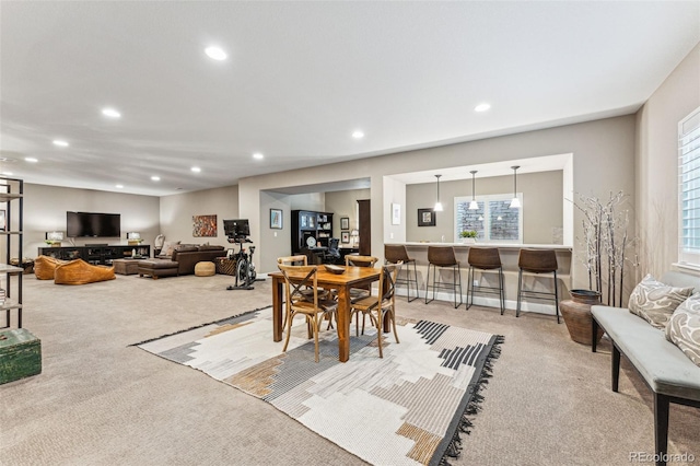 4937 Hogback Ridge Rd, Morrison, CO 80465 - carpeted dining room featuring recessed lighting and a healthy amount of sunlight