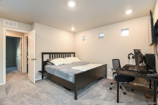 213 S Old Hammer Ct, Aurora, CO 80018 - carpeted bedroom with an office area and recessed lighting