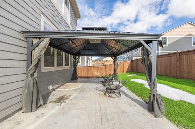 view of patio / terrace featuring a gazebo