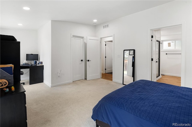 2175 S Joliet St, Aurora, CO 80014 - bedroom featuring recessed lighting, a desk, and light carpet