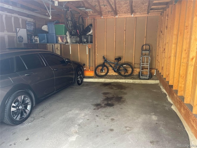 view of garage