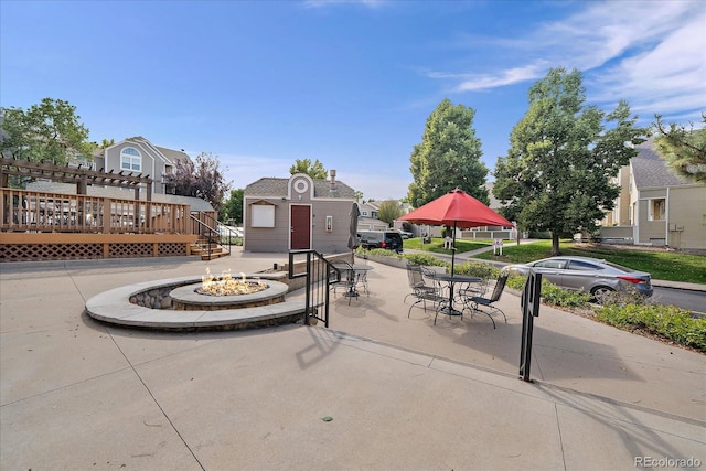 view of patio / terrace with a deck