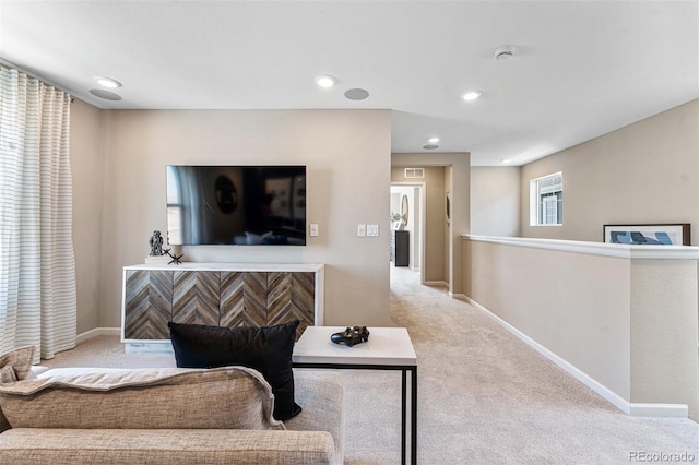 23782 E 33rd Pl, Aurora, CO 80019 - living room with carpet flooring, baseboards, and recessed lighting