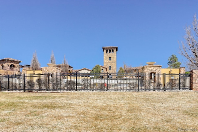 view of yard with fence